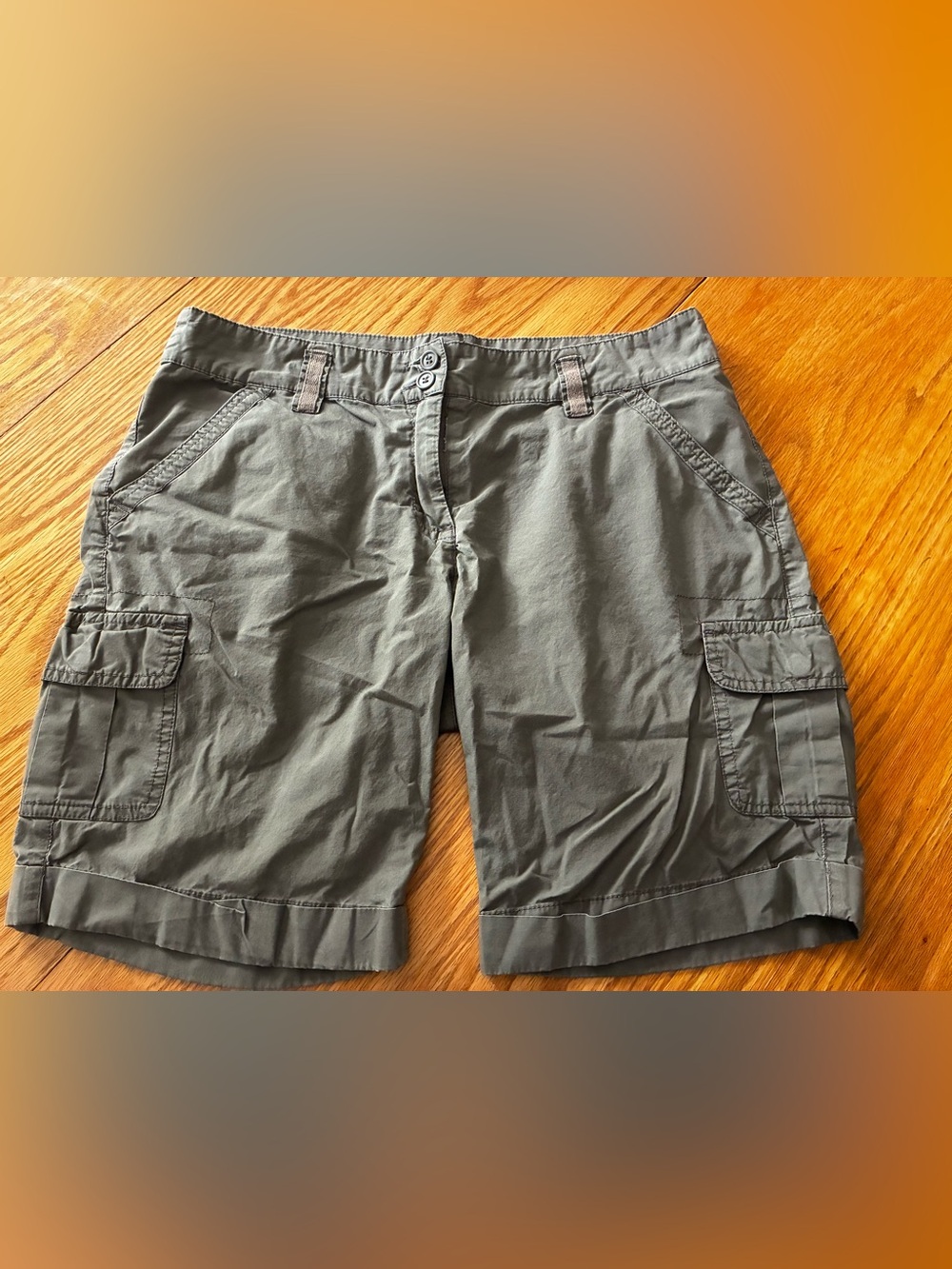 Dalia Collection Women’s Cotton Olive Cargo Shorts
